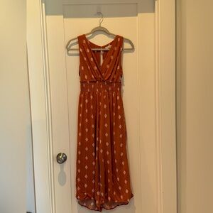 ILLA ILLA Copper Orange Patterned Romper